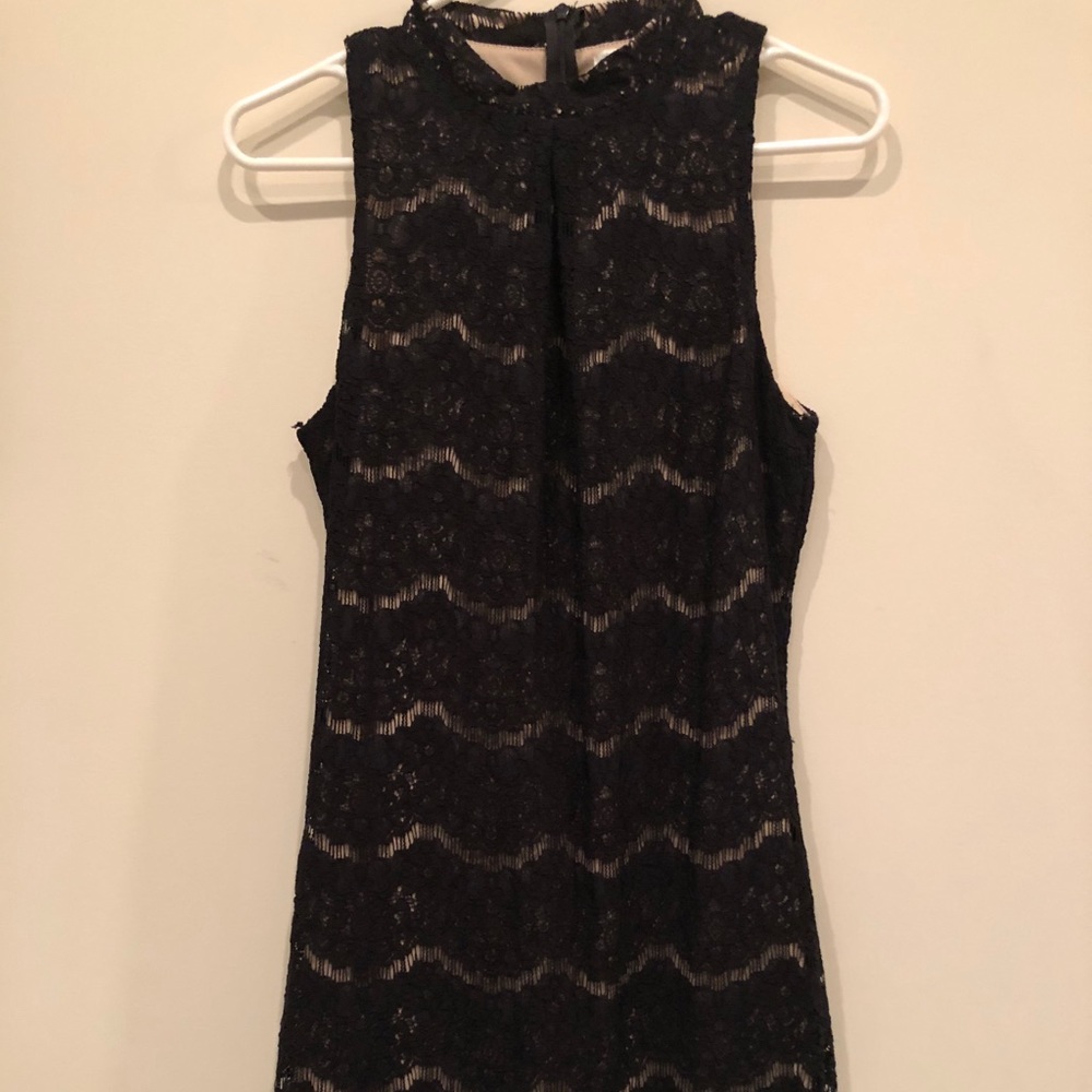 Black and Nude lace cocktail dress